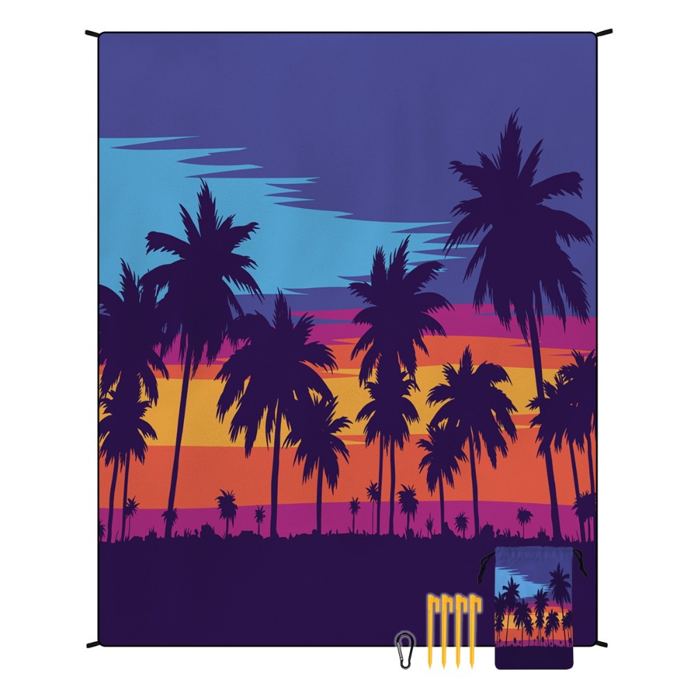Yoga Mat - Handuk Pantai Motif Pohon Palem 71x86.6in,